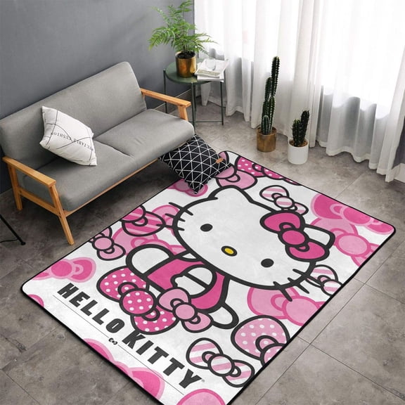Area Rugs Soft Non-Slip Floor Mats Hello Kitty Carpets Doormat for Living Room Bedroom Decor 60"x39"