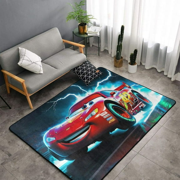 Area Rugs Soft Non-Slip Floor Mats Lightning McQueen Carpets Doormat for Living Room Bedroom Decor 60"x39"
