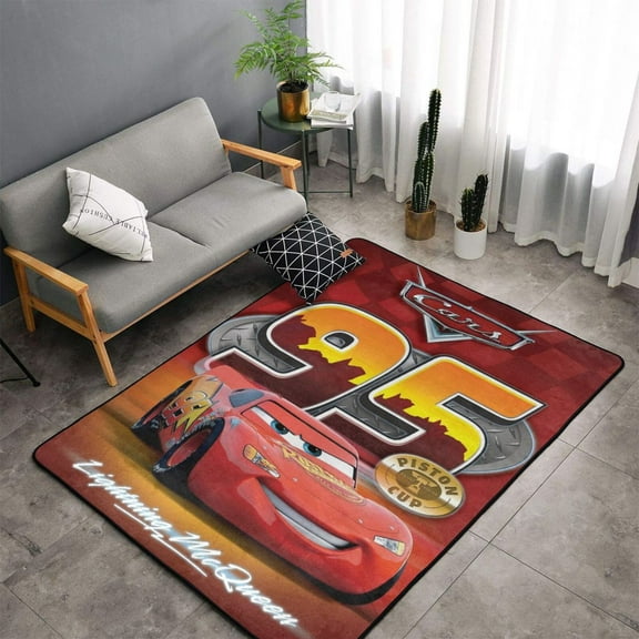 Area Rugs Soft Non-Slip Floor Mats Lightning McQueen Carpets Doormat for Living Room Bedroom Decor 60"x39"