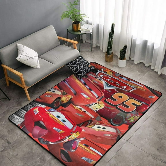 Area Rugs Soft Non-Slip Floor Mats Lightning McQueen Carpets Doormat for Living Room Bedroom Decor 60"x39"