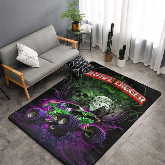 Area Rugs Soft Non-Slip Floor Mats Monster Truck Jam Carpets Doormat for Living Room Bedroom Decor 60"x39"