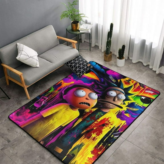 Area Rugs Soft Non-Slip Floor Mats Rick and Morty Carpets Doormat for Living Room Bedroom Decor 60"x39"