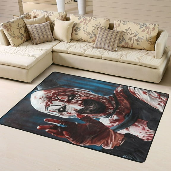 Area Rugs Soft Non-Slip Floor Mats Terrifier Carpets Doormat for Living Room Bedroom Decor 63"x48"