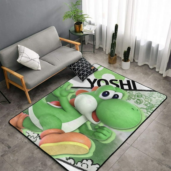 Area Rugs Soft Non-Slip Floor Mats Yoshi Mario Carpets Doormat for Living Room Bedroom Decor 60"x39"
