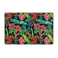 Area Rugs, Striking Colorful Cute Parrot Washable Large Rugs for Living