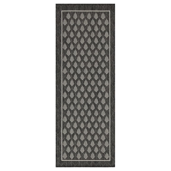 Area Rugs Sunshine GC_HAR2008 Anthracite 2 ft. 7 in. x 7 ft. 3 in. Indoor/Outdoor Area Rug,Runner Rugs