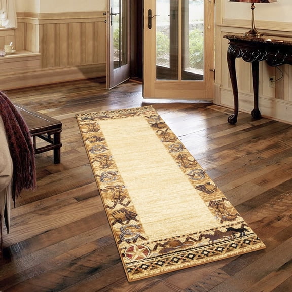 Area Rugs Tribes GC_YLS4011 Beige 2 ft. 7 in. x 7 ft. 3 in. Southwest Area Rug,Runner Rugs