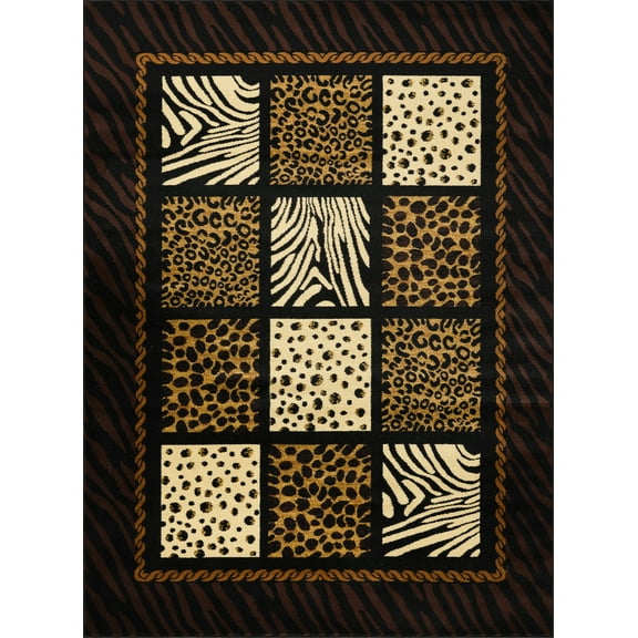 Area Rugs Tribes GC_YLS4012 Multi 5 ft. 3 in. x 7 ft. 3 in. Animal Print Area Rug,Throw Rugs