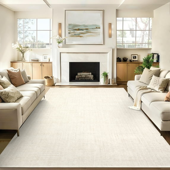 Area Rugs, Washable Large Rugs for Living Room Bedroom, Low Pile Soft Carpet, Modern Abstract Neutral Design, Non Slip & Non Shedding Foldable Floor Mats for Home Decor
