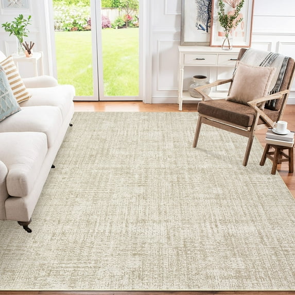 Area Rugs, Washable Large Rugs for Living Room Bedroom, Low Pile Soft Carpet, Modern Abstract Neutral Design, Non Slip & Non Shedding Foldable Floor Mats for Home Decor