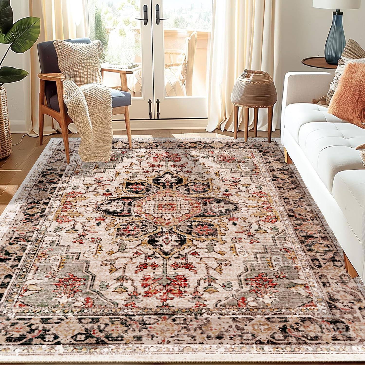 Area Rugs Washable Rug, Non-Slip Rugs for Living Room, Kitchen