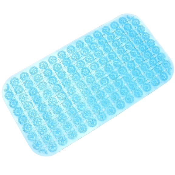 ULTNICE Blue PVC Floor Mat with Suction Cups for Bath Tub and Bathroom Use 36x24 Inches