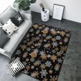 Area Rugs, White And Yellow Snowflakes Washable Large Rugs for Living