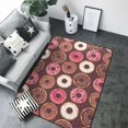 Area Rugs, White Pink Brown Donut Washable Large Rugs for Living Room