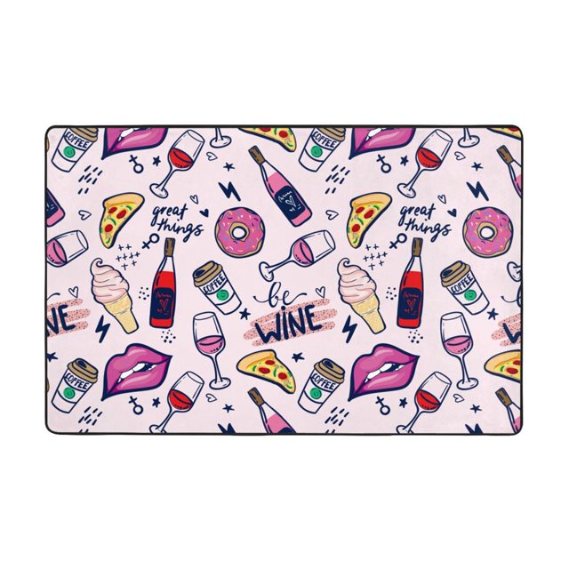 Area Rugs, Wine Washable Large Rugs for Living Room Dining Room Bedroom