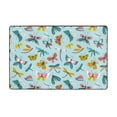 Area Rugs, Yellow Green Dragonfly Butterfly Washable Large Rugs for