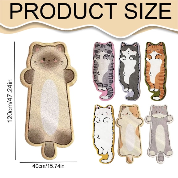 Area Rugs for Bedroom,Cute Kitten Shaped Floor Mat for Bedroom Living Room,Cat Shaped Tufted Rug for Bedside,Ultra Soft & Non-Slip Door Mat