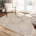 thumbnail image 1 of Boho Area Rugs for Living Room 3'x 5' Machine Washable Vintage Print Large Throw Non Slip Bedroom Rugs, Brown, 1 of 5