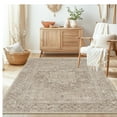 thumbnail image 1 of Area Rugs for Living Room 4'x 6' Machine Washable Vintage Print Large Throw Non Slip Bedroom Rugs, Brown, 1 of 5