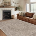 thumbnail image 1 of Boho Area Rugs for Living Room 5'x 7' Machine Washable Vintage Print Large Throw Non Slip Bedroom Rugs, Brown, 1 of 6