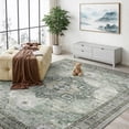 thumbnail image 1 of Area Rugs for Living Room, 5'x7' Washable Moroccan Low Pile Non-Slip Soft Print Pattern Rug for Bedroom Kitchen Dining Room Entryway - Green, 1 of 9