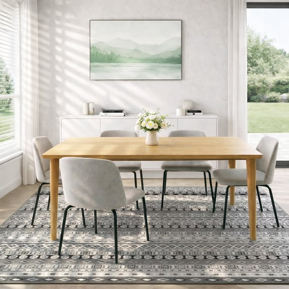 Area Rugs for Living Room, 6'x9' Washable Moroccan Neutral Geometric Low Pile Non-Slip Rug for Bedroom Kitchen Dining Room Entryway