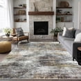 thumbnail image 1 of Area Rugs for Living Room, 6'x9' Washable Non-slip Indoor Rug Abstract Retro Brown, Soft Low Pile Stain Resistant Carpet for Bedroom, Office, 1 of 10