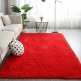 thumbnail image 1 of Area Rugs for Living Room Bedroom, Microfiber Soft Plush Carpet,Floor Mat,Shaggy Cozy Dorm Plush Home Rug,Red 2,D, 1 of 7