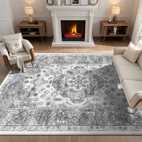 Area Rugs for Living Room,Yamaziot 6'x9' Washable Rug, Bedroom Area Rug Carper for Dining Room, Non Slip Accent Carpet