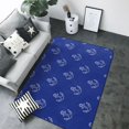 Area Rugs, white cute Anchor dark blue Washable Large Rugs for Living
