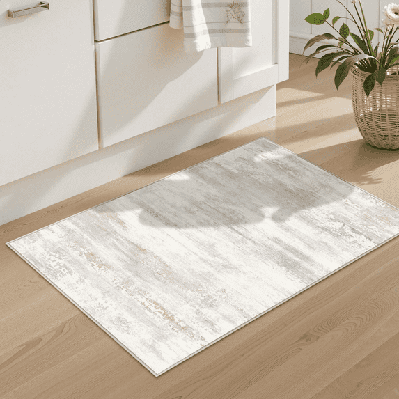 Area Soft Rugs 2X3 Washable Non Slip Boho Small Floor Entryway Rugs for Living Room Bedroom, Vintage Style Farmhouse Mat for Kitchen Beige & Brick