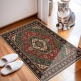 thumbnail image 1 of Area Soft Rugs 2x3 Washable Non Slip Boho Small Floor Entryway Rugs for Living Room Bedroom, Vintage Style Farmhouse Mat for Kitchen Red & Green, 1 of 7
