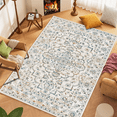 thumbnail image 1 of Area Soft Rugs 5X7 Washable Non Slip Boho Small Floor Entryway Rugs for Living Room Bedroom, Vintage Style Farmhouse Mat for Kitchen White & Blue, 1 of 7