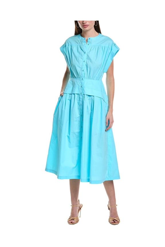 womens  Cuff Dress, m, Blue