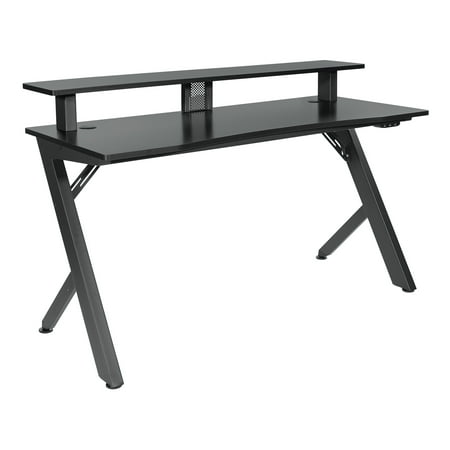 OSP Home Furnishings Area51 Battlestation Gaming Desk with Matte Black Legs