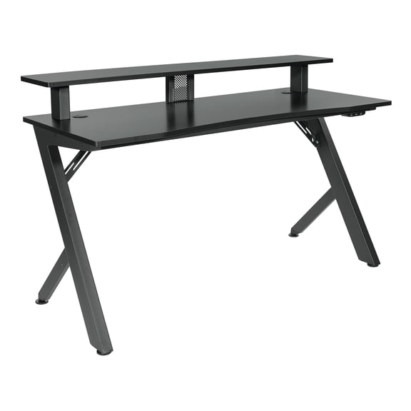 OSP Home Furnishings Area51 Battlestation Gaming Desk with Matte Black Legs