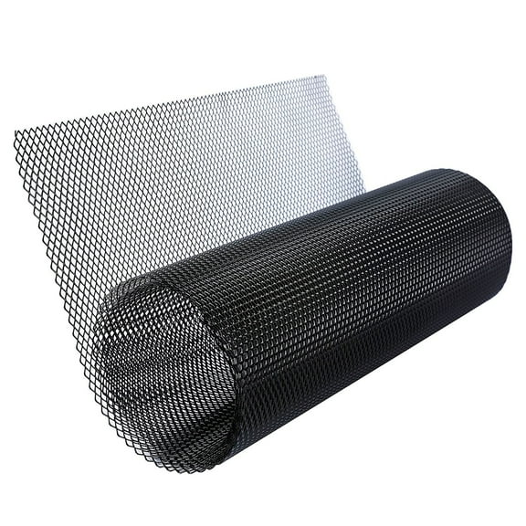 Arealer Car Grill Mesh Sheet Black Lacquered Aluminum Alloy Grille Mesh Roll Automotive Grille Insert Rhombic Hole Black