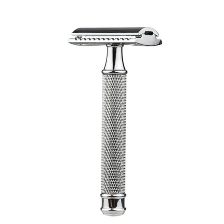 Arealer Double Edge Safety Razor Stainless Steel Manual Shaving Razor Long Handle Traditional Razor