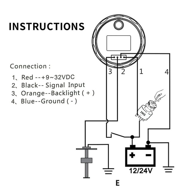 Arealer Marine Fuel Level Gauge Waterproof Boat Fuel Gauge 24033ohm