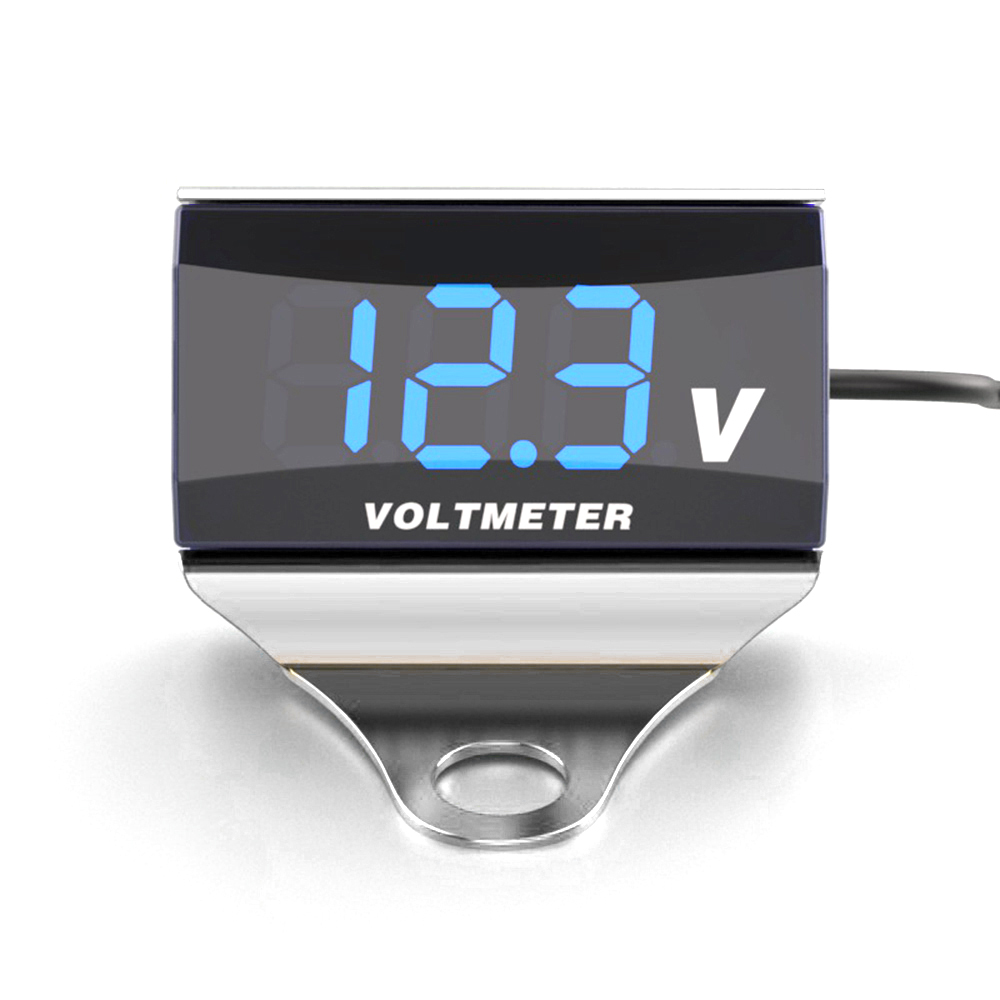 Voltmeter Withe Battery Arealer Motorcycle10-150V Digital Voltmeter Display Waterproof Voltage ...