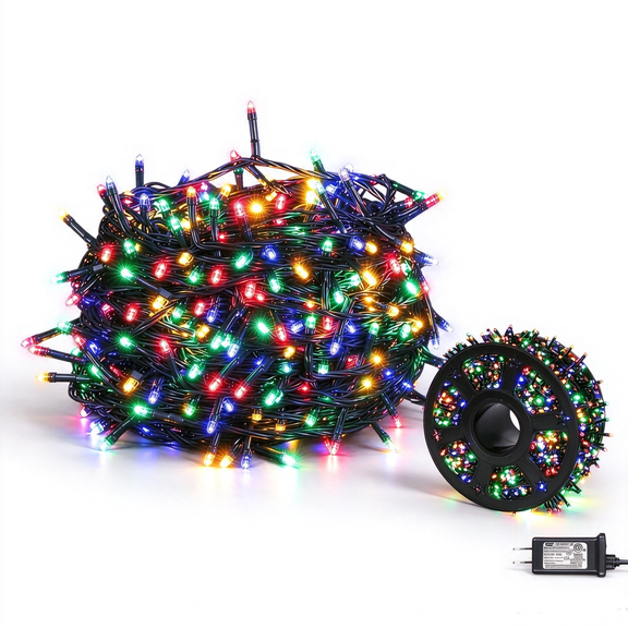 Areker 1000 LED Christmas Tree Lights, Plug-in 82ft String Lights with 8 Modes & Memory Function, IP44 Waterproof Outdoor Christmas Lights for Parties Gardens Patios Holiday Decor(Colorful)