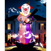 Areker 12FT Chainsaw Killer Clown Halloween Inflatable Decorations,Halloween Yard inflatable with PIR Motion-Activated Scream,for Patio Lawn Party Outdoor Decor