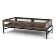 thumbnail image 1 of Arelius Rectangular Glass-Top Medium Brown Wood Metal Base Coffee Table, 1 of 6