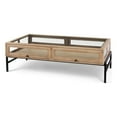 thumbnail image 1 of Arelius Rectangular Light Brown Wood Black Metal Base Display Coffee Table, 1 of 6