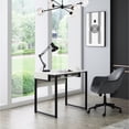 thumbnail image 1 of Arely Rectangular MDF Desk with Front and Back Storage, White/Black, 1 of 8