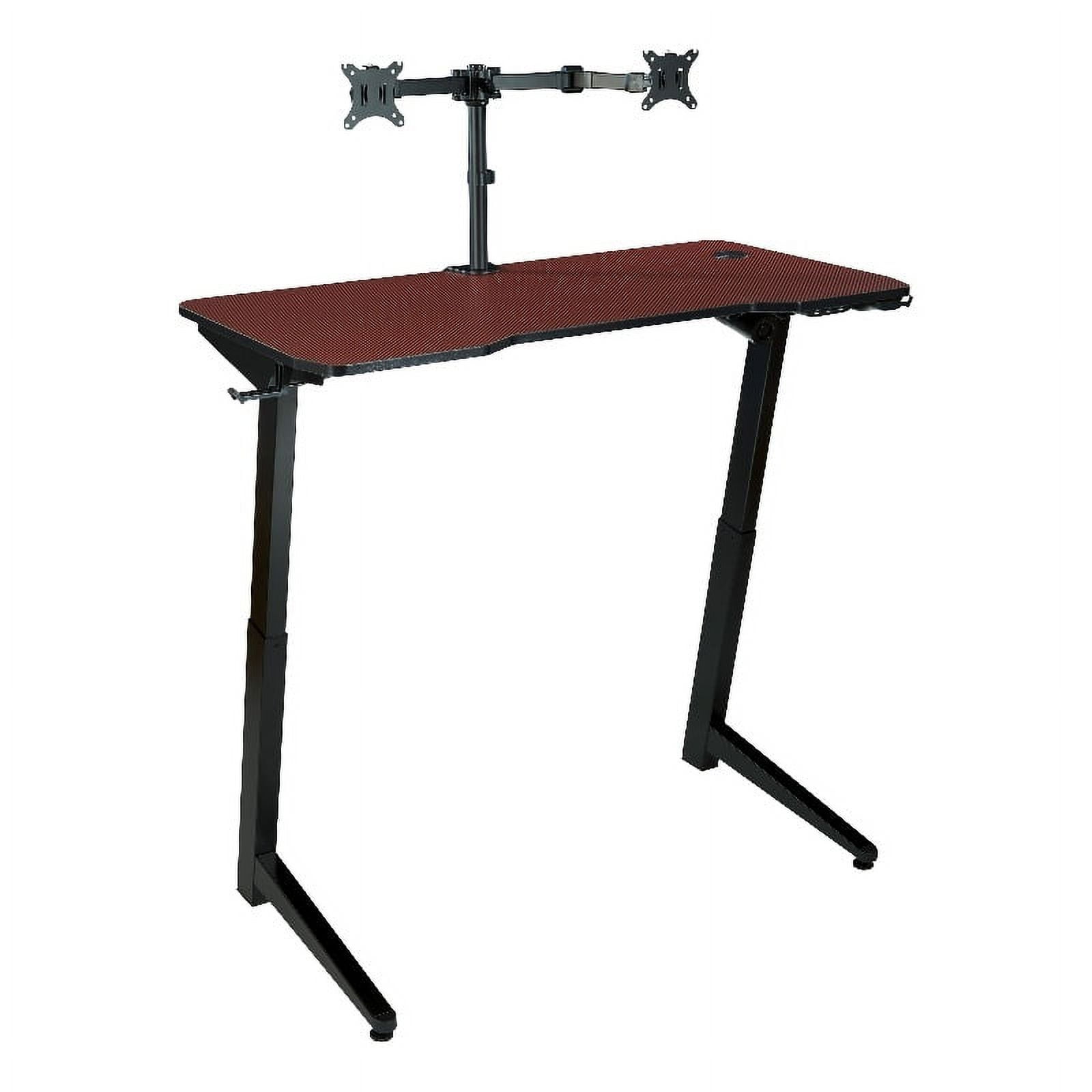 Arena 1337 Battlestation Electric Gaming Desk in Red Engineered Wood