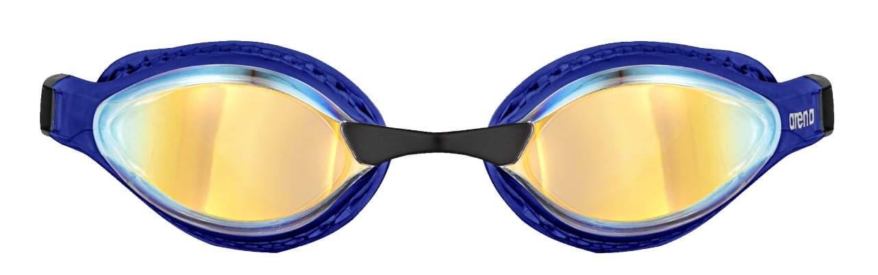 Arena Air-Speed Anti-Fog Swim Goggles for Men and Women, Yellow Copper/Blue, Mirror Lens