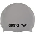 thumbnail image 1 of Arena Classic Silicone Swim Cap in Silver-Black One Size Fits All, 1 of 1