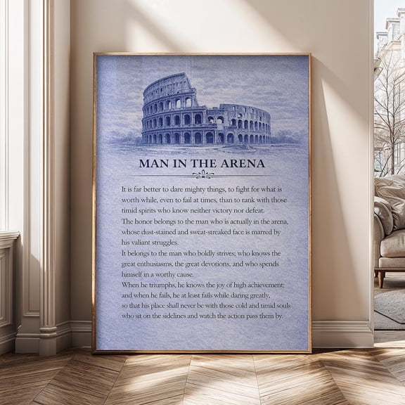 Arena Courage Classic Leadership Quote Motivational Quote Stoic Philosophy Leadership Quote Poster