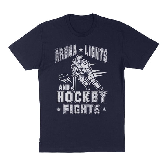 Arena Lights and Hockey Fights Shirt Unisex 4X-Large Navy